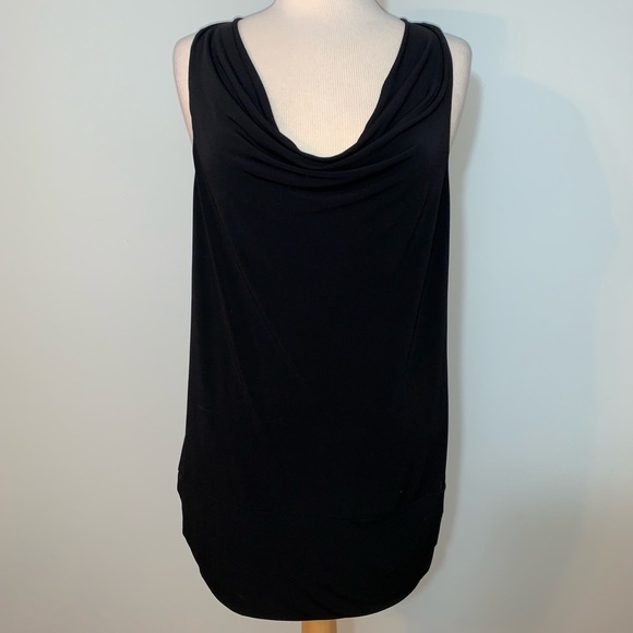 Cowl neck racerback black tank - Picture 1 of 4